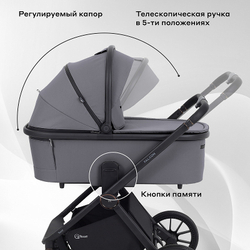 Детская коляска Rant Falcon Neo 3 в 1 с автокреслом Cruise Black Sage