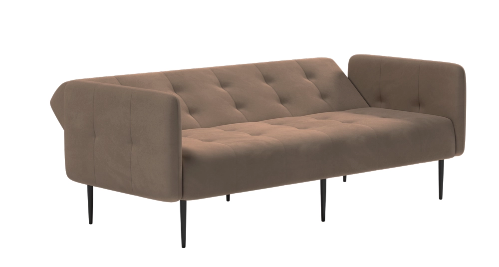 Monaco диван-кровать прямой с подлокотниками, трехместный, велюр бежевый Velutto 23