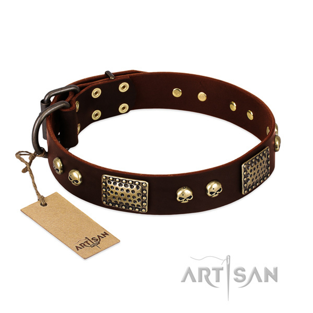 Ошейник с украшениями Artisan цвет коричневый 64см артикул С302#1073