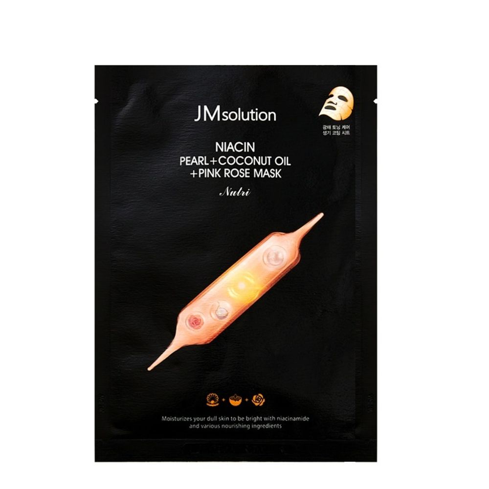 Маска для лица JMsolution Niacin Pearl + Coconut Oil + Pink Rose Mask and Sleeping Ampoule 30 мл