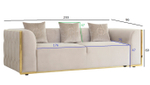 Диван Garda Decor Берн (Bern) трехместный, велюр бежевый 233*96*69 см