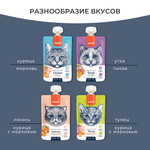 Wanpy Cat Лакомство для кошек Мясной мусс из курицы и моркови 90 г