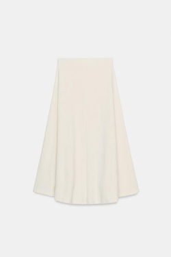 ZARA ЮБКА ИЗ МЯГКОЙ ТКАНИ, ЖЕЛТОВАТО-БЕЛЫЙ
