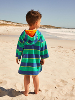 Халат на молнии махровый пляжный для мальчика Next E92-316, Синий, Зеленый