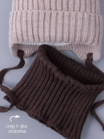 Шапка детская осенняя вязаная и снуд