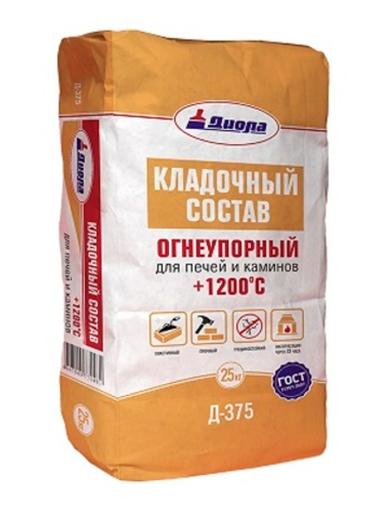 Д-375 Кладочный состав для печей и каминов +1200 25кг