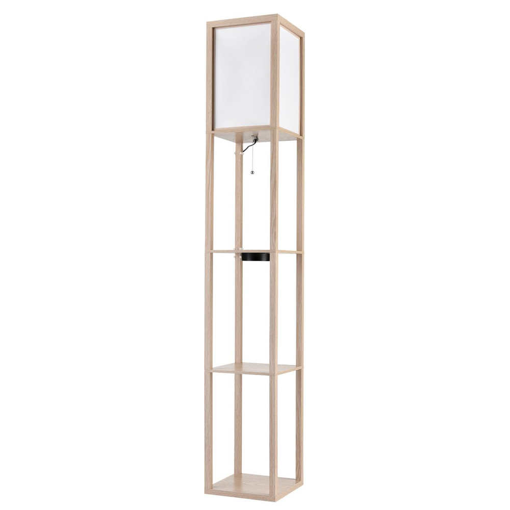 8091/1F COMFI LN26 459 дерево/белый, дерево/текстиль Торшер Е27 1*60W 220V PRACTIC