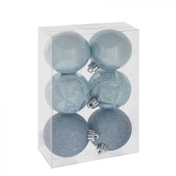 GAEM Набор из 6шт Украшение новогоднее Шар "Голубая сказка", D 6 см, L11,5 W6 H17 см