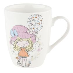 Кружка фарфоровая "Нюша" v=360мл. (6видов) (min12) (транспортная упаковка)