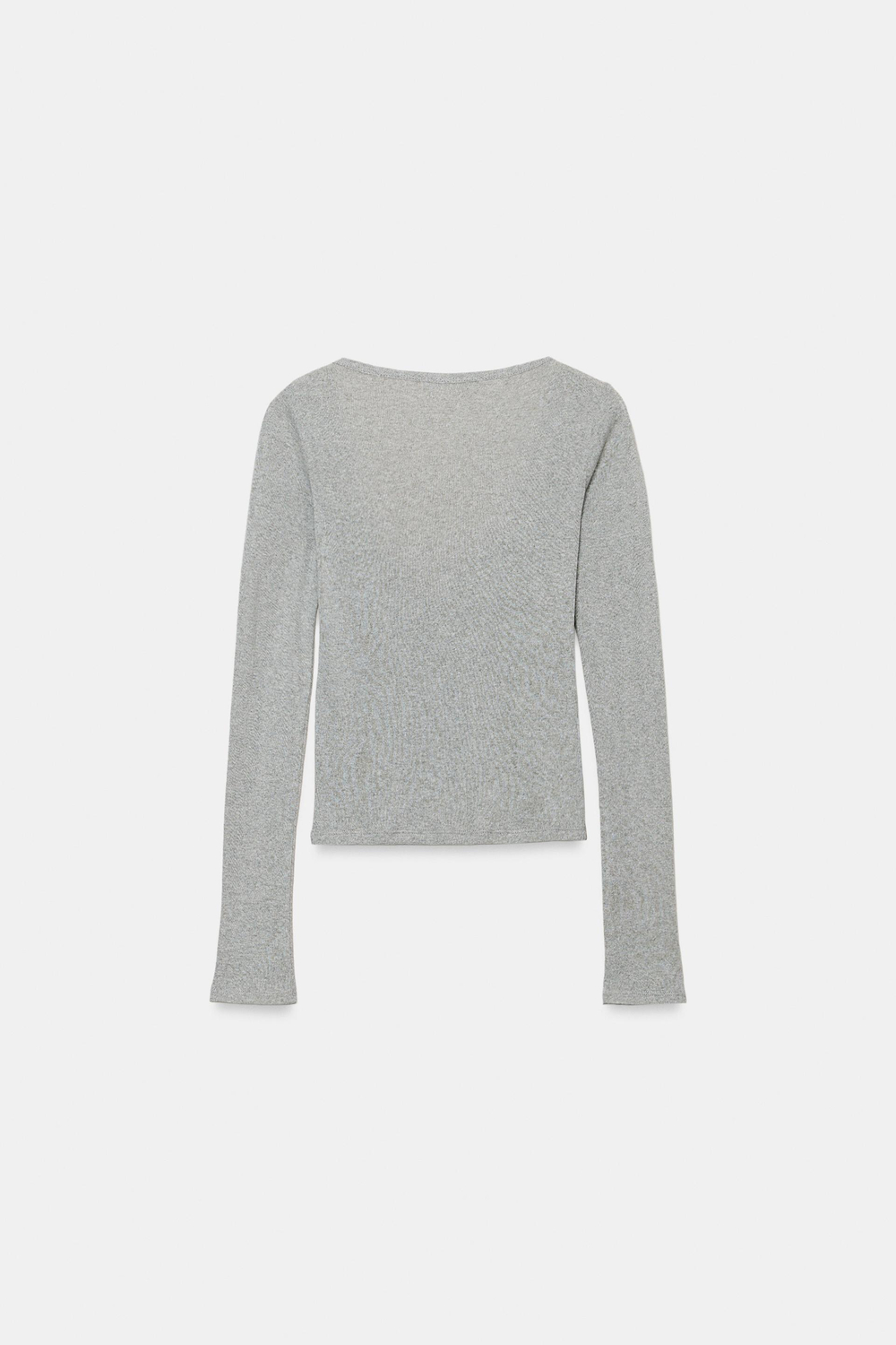ZARA КАРДИГАН С КОНТРАСТНЫМ КРУЖЕВНЫМ ТОПОМ, СЕРЫЙ МЕЛАНЖ