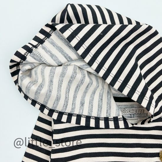 Худи из футера(тонкого) "Медвежонок" черный/бежевый