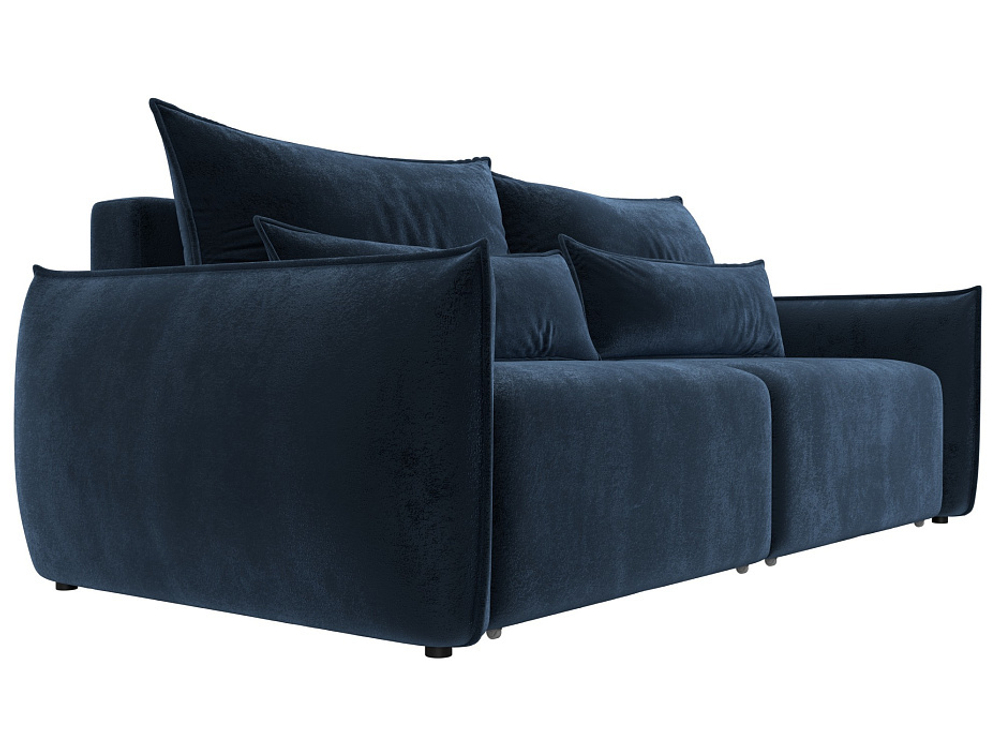 Диван прямой Лига-051 НПБ ВЕЛЮР TOWER 13 синий