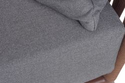 "Багамы" диван 3-местный плетеный из роупа, каркас алюминий коричневый (RAL8016) муар, роуп BZ23-ED31, ткань темно-серая 027