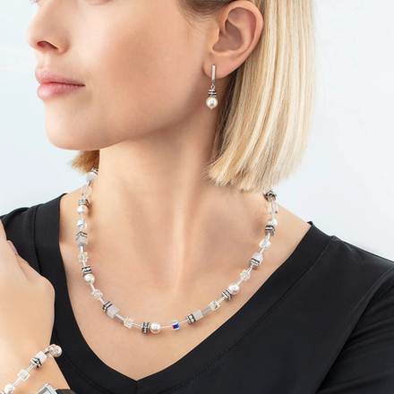 Серьги Coeur de Lion White-Silver 4081/21-1417