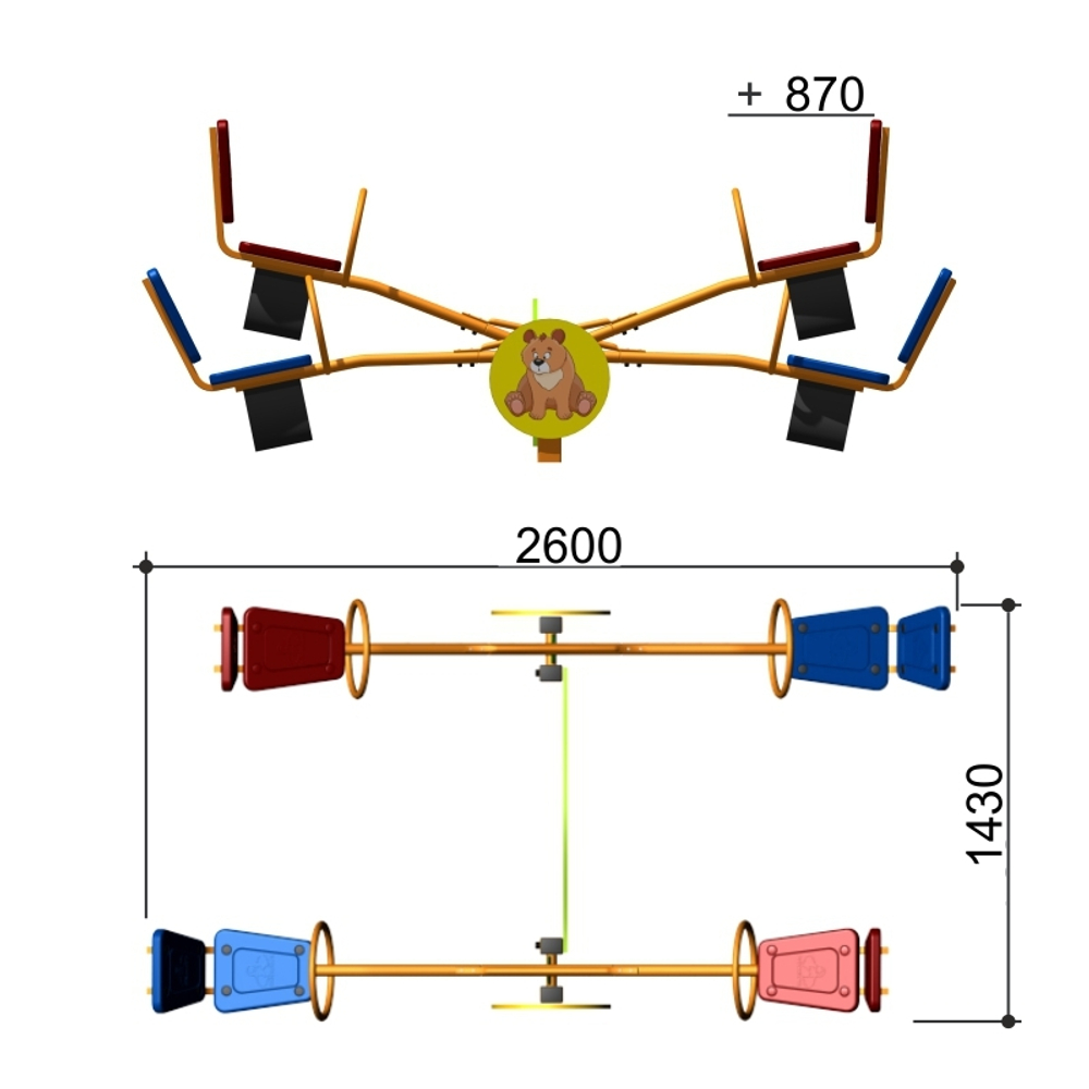 Качалка двойная Romana 108.01.05