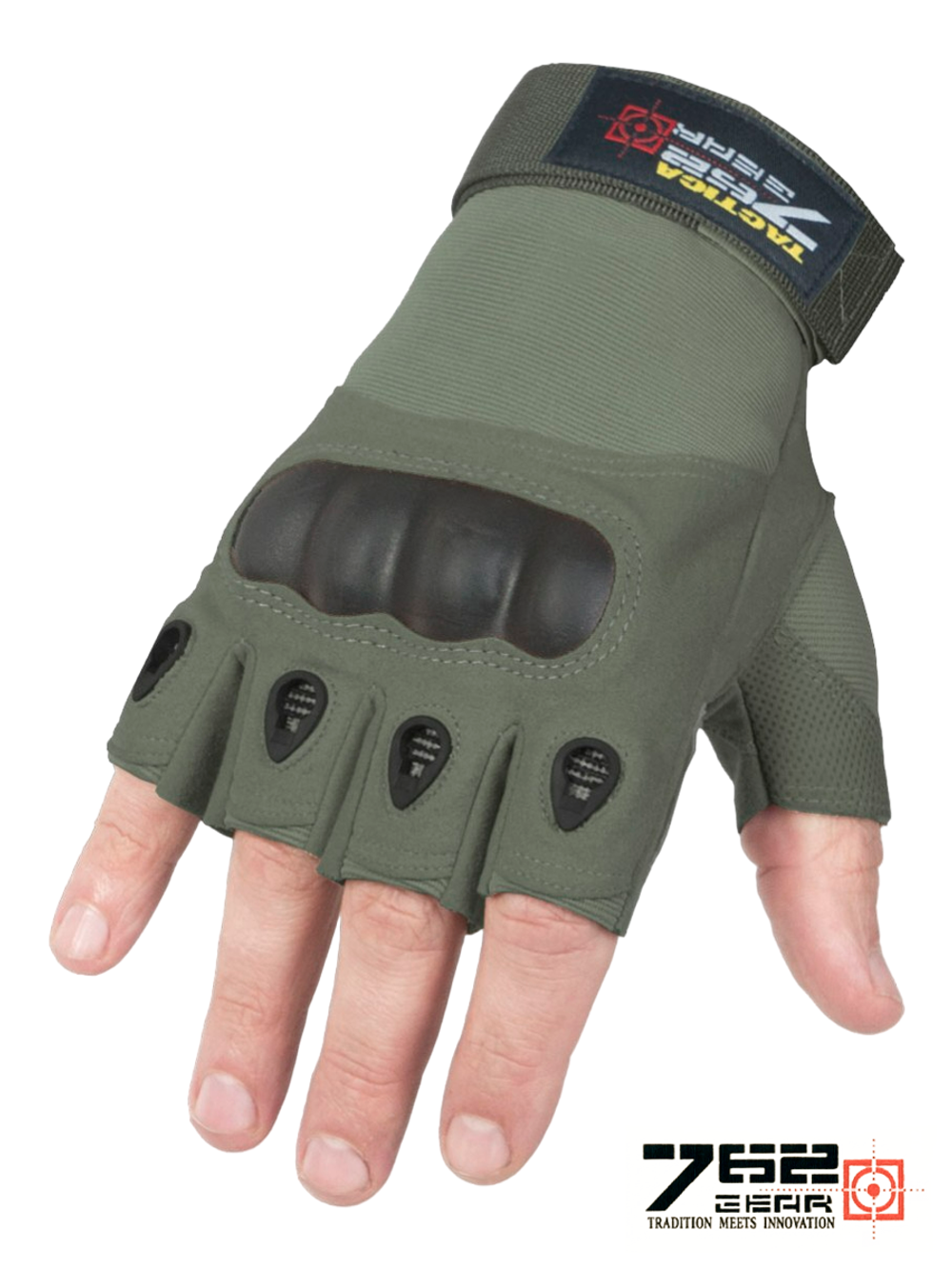 Перчатки беспалые с костяшками Tactica 7.62 Gear. Олива