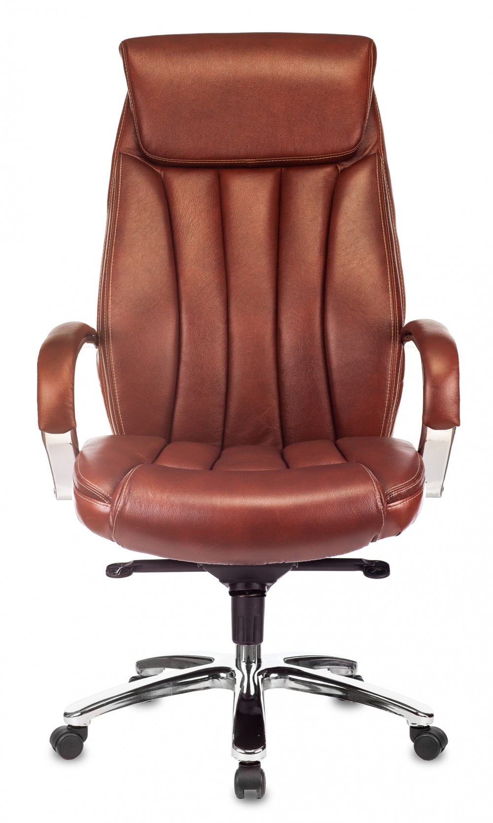 Кресло руководителя Бюрократ T-9922SL светло-коричневый Leather Eichel кожа крестов. металл хром