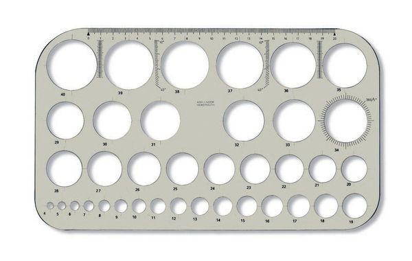 Шаблон кругов 749161, D=4-40мм