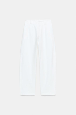 ZARA БРЮКИ BARREL, ЭКРЮ