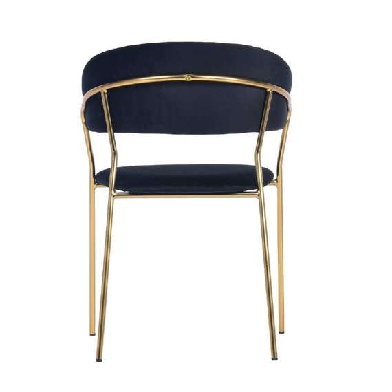 Стул Turin черный велюр с золотыми ножками