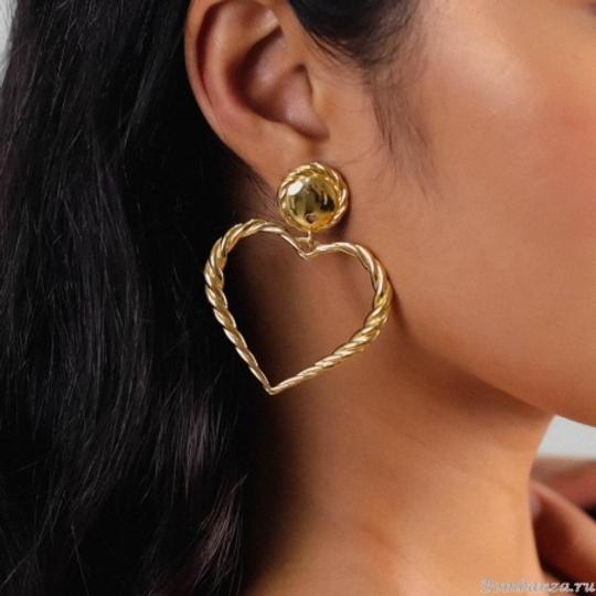 Серьги ORI TAO, Merida, с сердцем, OT24.2-12-32045 (золотистый)