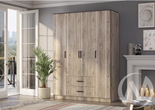 Шкаф 4-х створчатый Титан (дуб смоки)