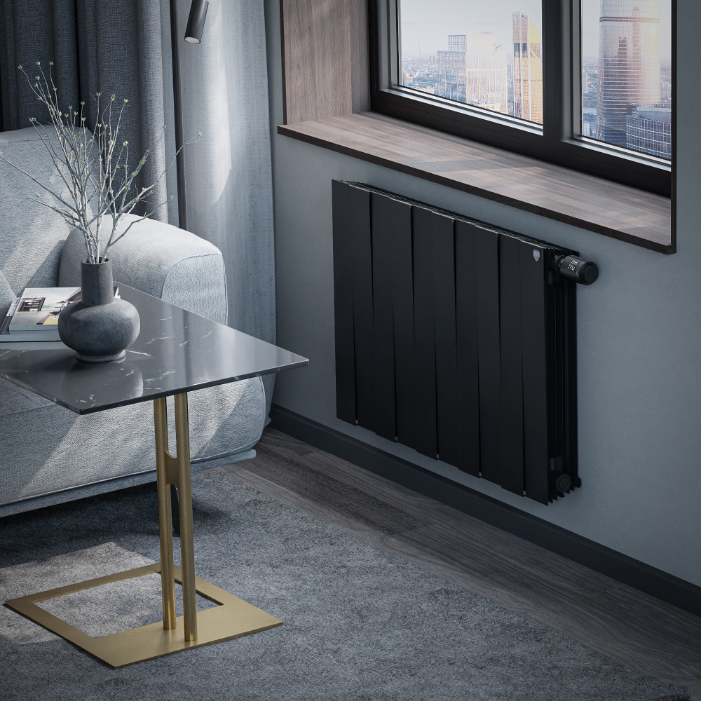 Радиатор биметаллический Royal Thermo PianoForte 500 Noir Sable 10 секций VDR (нижнее правое подключение)