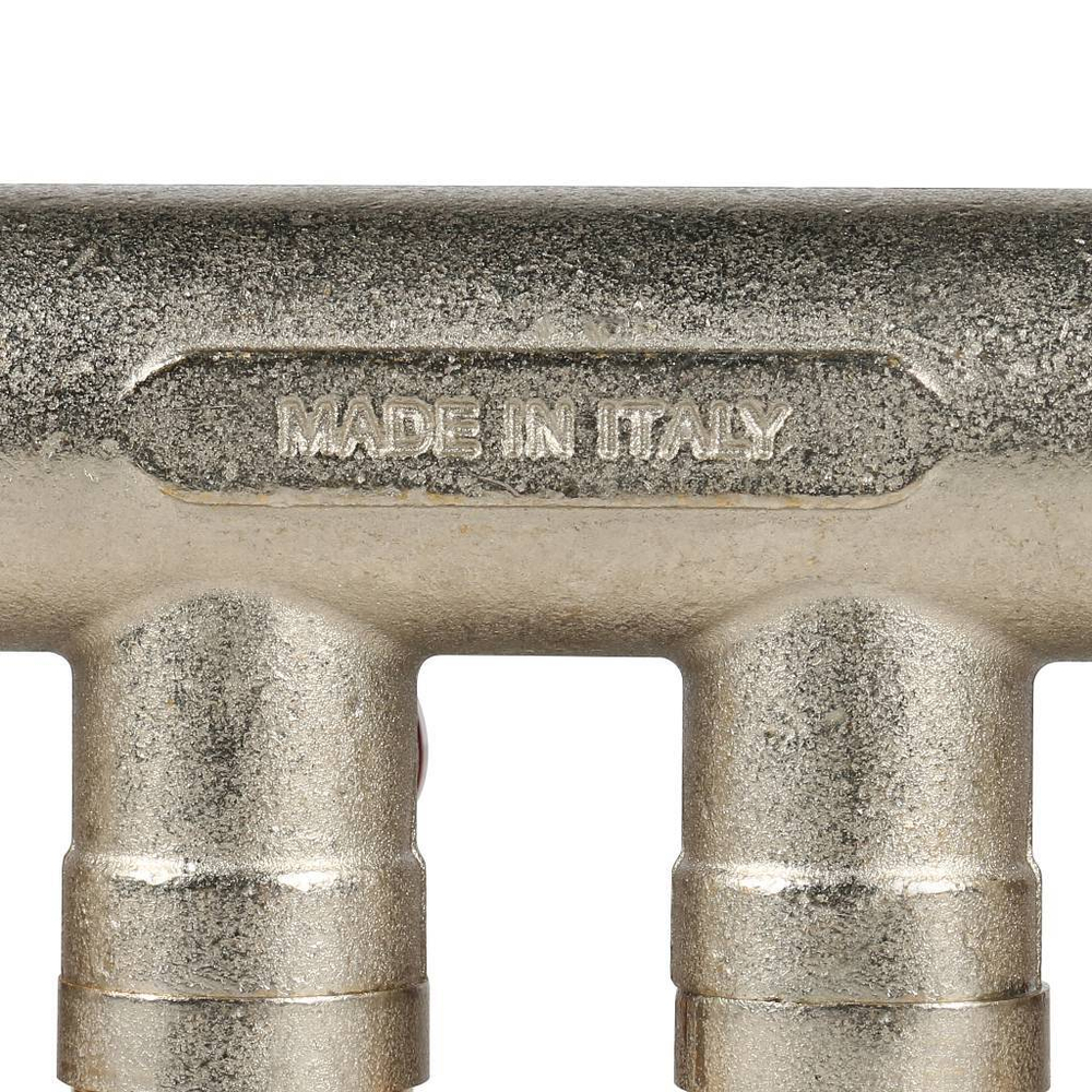 STOUT Коллектор с шаровыми кранами 3/4", 4 отвода 1/2" (красные ручки)