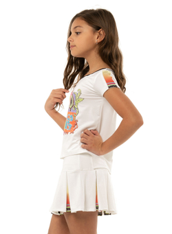 Футболка для девочки теннисная Lucky in Love Girls Rockin Rococo Lucky Lane Tee - white