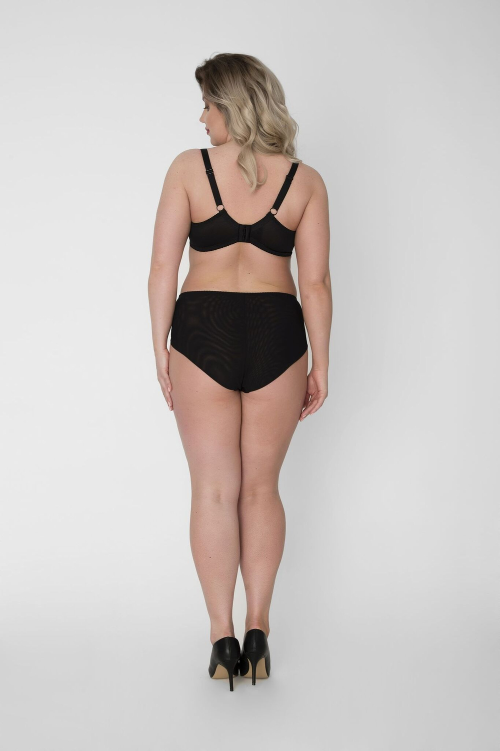 Высокие трусики из микрофибры и сетки (Размер: XXXL) (Цвет: черный)