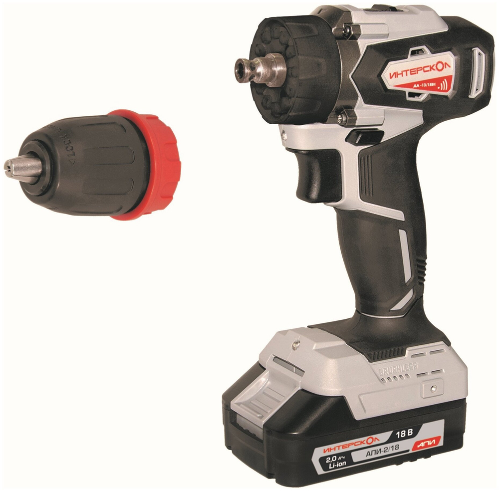 Дрель-шуруповерт Интерскол ДА-13/18ВК аккум. патрон: быстрозажимной (575.2.2.77)