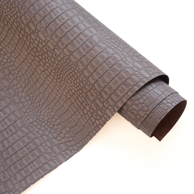Кожзам переплетный с тиснением "Крокодил", какао