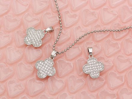 Подвеска "Клевер" 16,5мм, со стразами