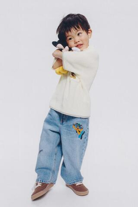 ZARA ДЖИНСЫ BAGGY © DISNEY, ВЫЦВЕТШИЙ СИНИЙ