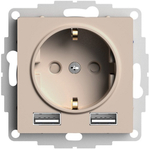 Розетка с заземлением с 2 USB  Systeme Electric ATN001230