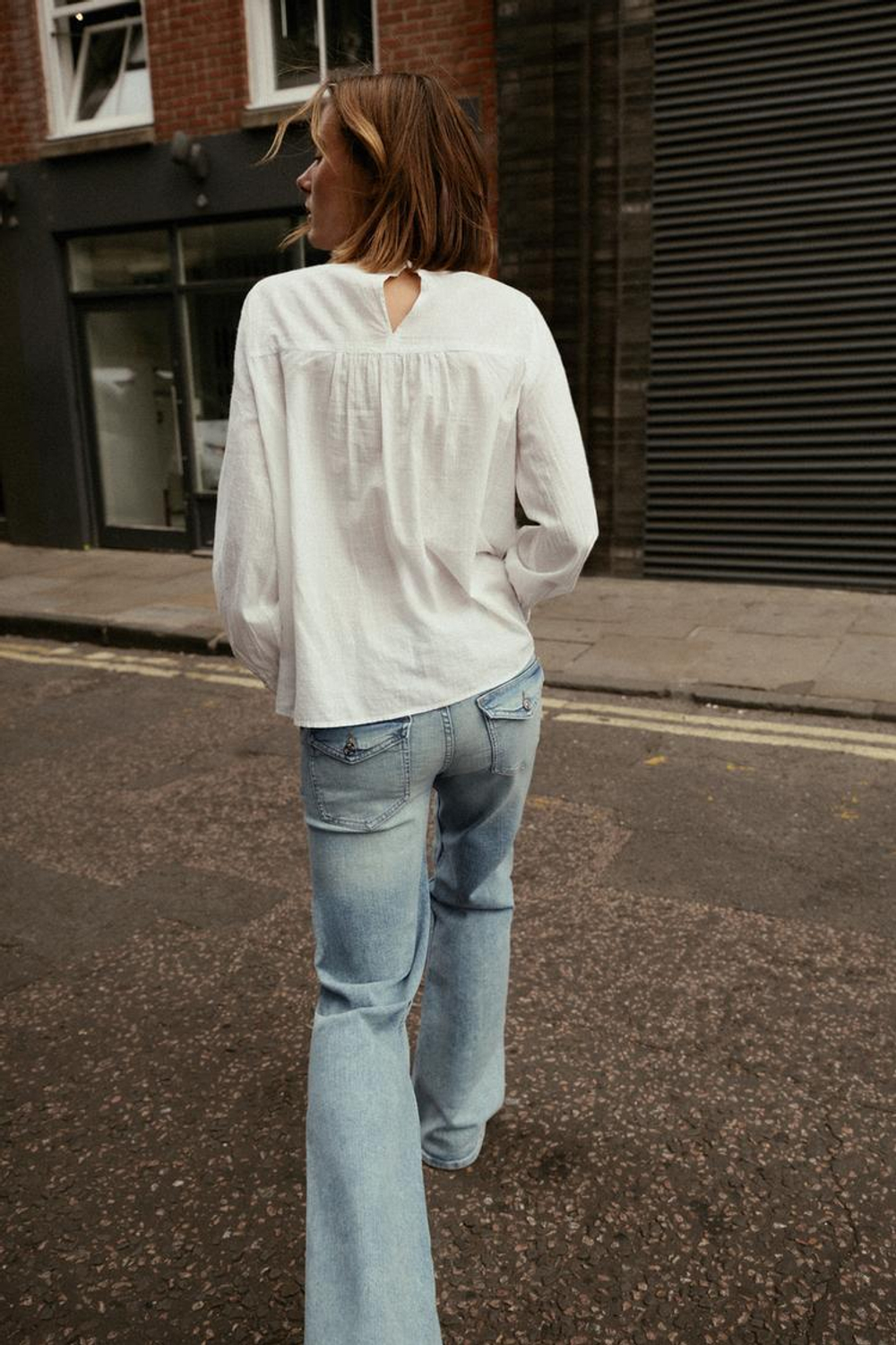 ZARA БЛУЗА С ВЫШИВКОЙ «ЦВЕТЫ», БЕЛЫЙ