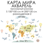 Стикеры КАРТА МИРА АКВАРЕЛЬ