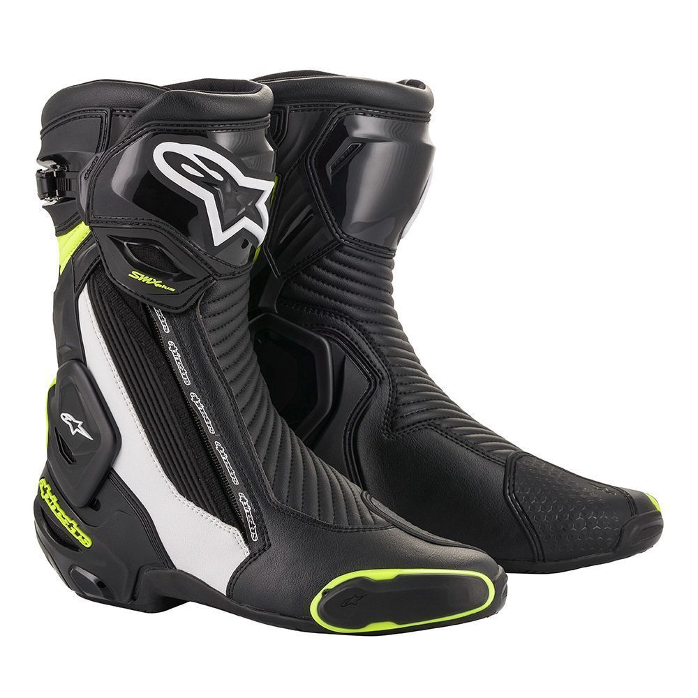 Мотоботы ALPINESTARS SMX PLUS V2 BOOTS Черно-бело-желтые