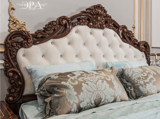 Кровать ПАТРИСИЯ с мягким изголовьем караваджо  глянец