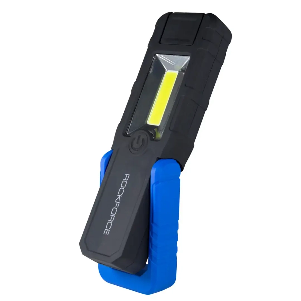 Лампа светодиодная аккумуляторная(5W COB+1W,магнит,180гр.,250Lm,2000mAh,USB провод,время раб.3ч,время заряд.2-3ч,защита гнезда зарядки) RockForce##Rock FORCE RF-F-01402