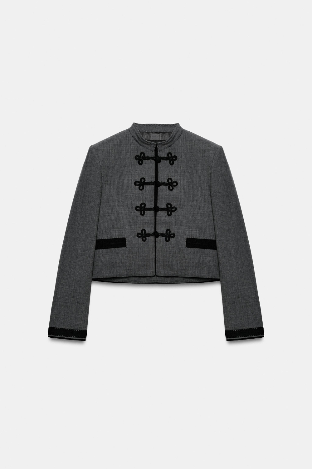 ZARA БЛЕЙЗЕР С НАКИДКОЙ — ZW COLLECTION, СЕРЫЙ МЕЛАНЖ