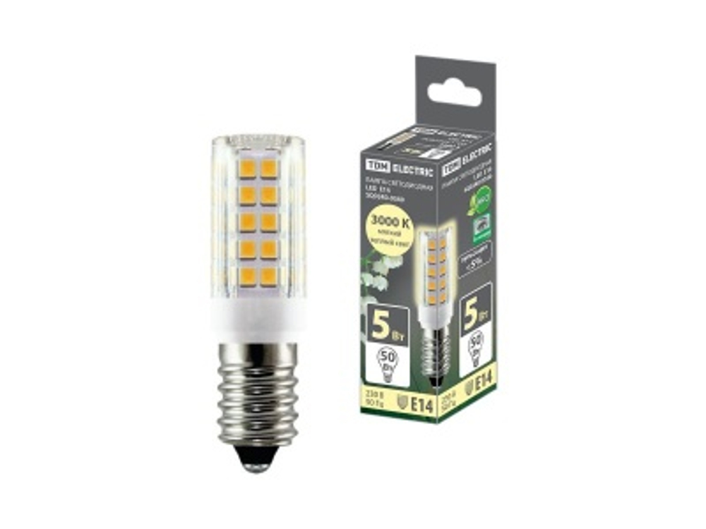 Лампа светодиодная Е14 5Вт 230В 3000К SMD 16*54мм  TDM
