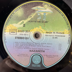 Винтажная виниловая пластинка LP Nazareth Play N The Game (Франция 1976)