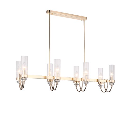 SL1402.223.08 Люстра подвесная ST-Luce Латунь/Прозрачный E14*8 40W Elegra