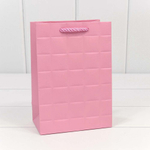 Пакет подарочный 14х20х8см "Квадраты" (Розовый)