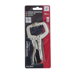 WDK-65035 Зажим закругленный с фиксатором. Струбцины сварочные. (213х90х25 мм)