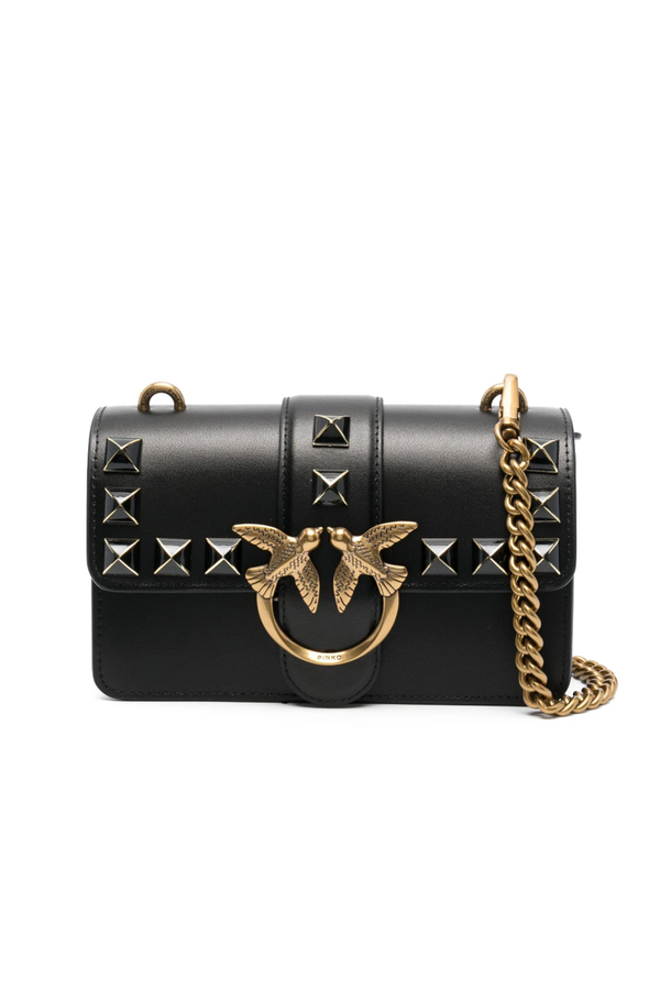 MINI LOVE BAG ONE PAINTED STUDS - black