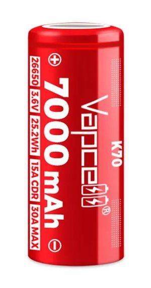 Аккумулятор Li-Ion Vapcell K70 26650 7000mah 30A