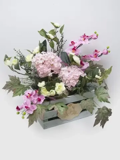 Композиция в ящике "Гортензия"