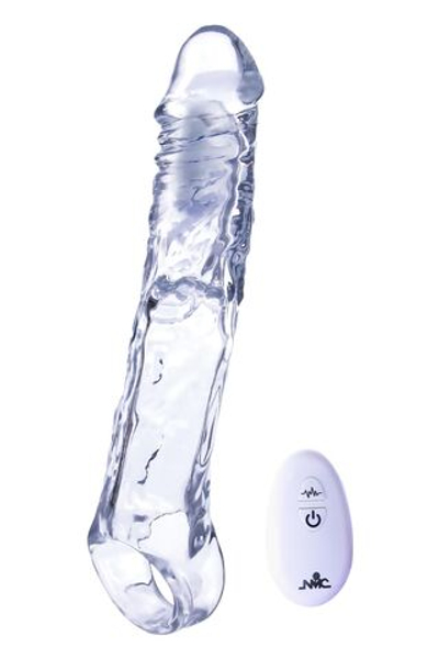 Прозрачная насадка-удлинитель Length Enhancer With Bullet с подхватом - 22,3 см. (Цвет: прозрачный)